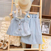 2PC Embroidered Cowboy Tank Top with Wide Leg Pants